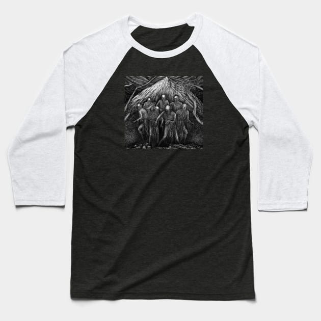 Skull Devil Baseball T-Shirt by haskane